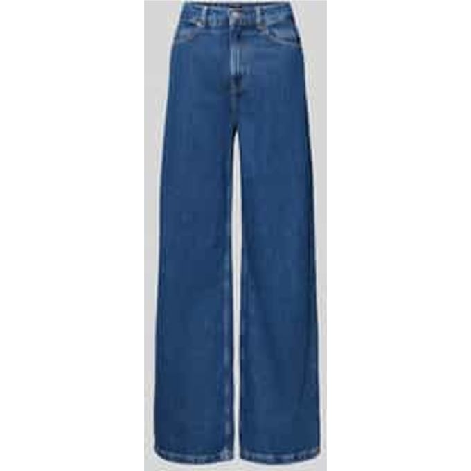 Regular fit wide leg jeans van puur katoen Model 'THE MARLENE'
