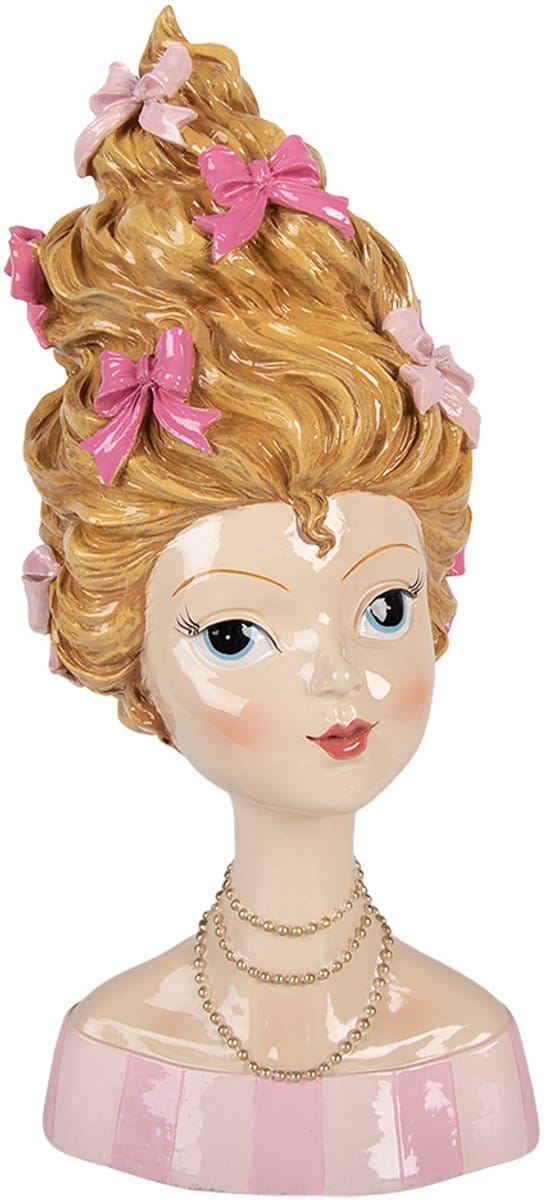 Clayre & Eef Decoratie Beeld Vrouw 16x14x33 cm Beige Kunststof