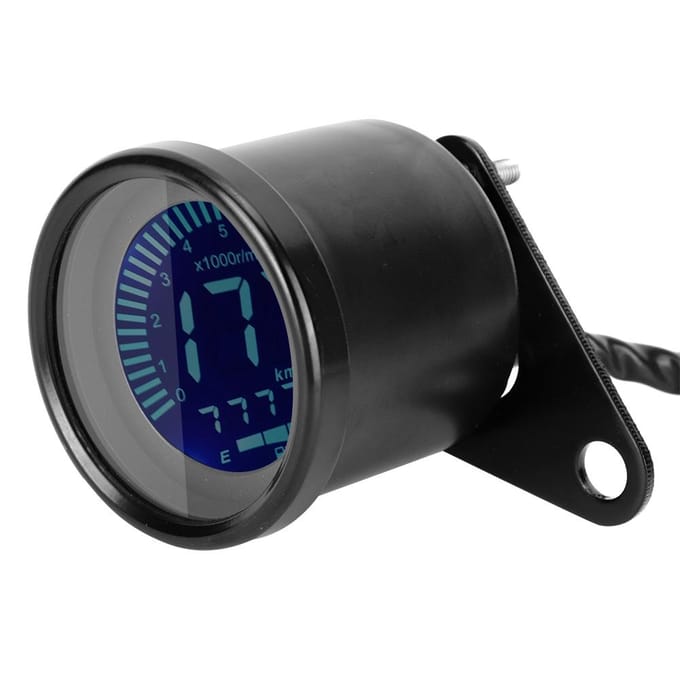 Moto 7 Couleurs LCD Compteur Tachymètre Odomètre Jauge Instrument Accessoire de Modification black