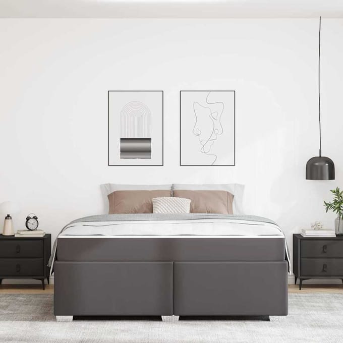 vidaXL - Bedframe - Grijs - 180 - x - 200 - cm - PVC