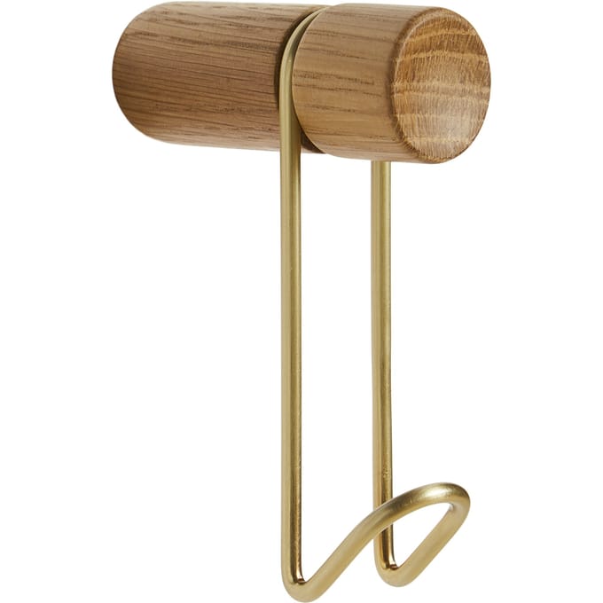 Woud Around Wandhaken - eiken / messing  - small