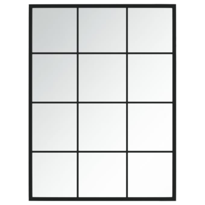 vidaXL - Wandspiegel - 80x60 - cm - metaal - zwart