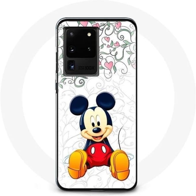 Hoesje voor Samsung Galaxy S20 Ultra Mickey Mouse Bloemen Hartjes