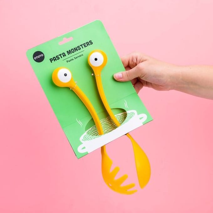Ototo Pasta Monsters - Set Van 2 - spaghetti - pasta - salade - opscheplepel