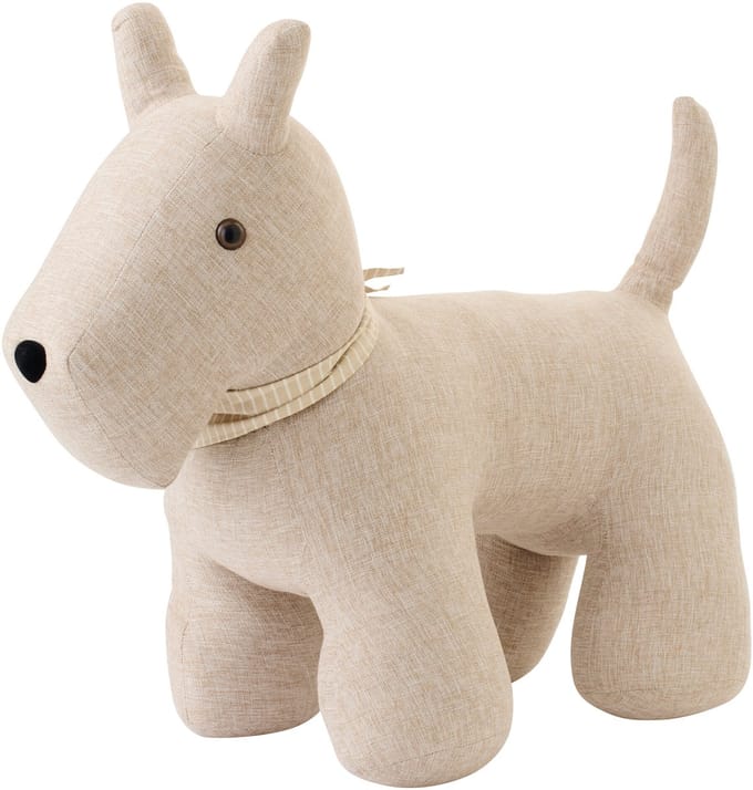 J-Line deurstopper Hond + Sjaal - polyester - beige - large