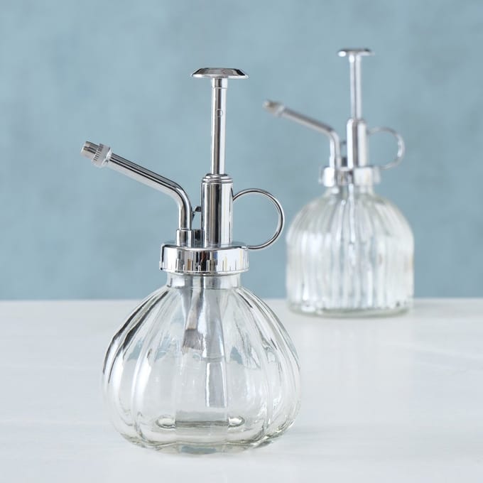 Sierflesje - Spuit flesje - Decoratie - 2 stuk - zilver - Glas