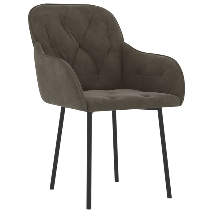 vidaXL - Eetkamerstoelen - 2 - st - fluweel - donkergrijs