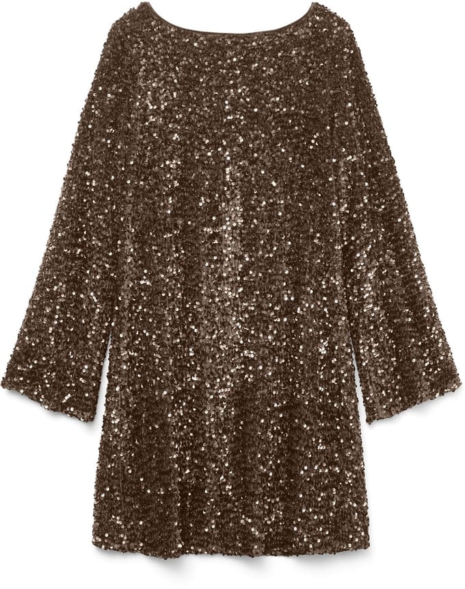 VERO MODA - VMLAILA LS SEQUIN BOW DRESS EXP - Dames - Mini jurken