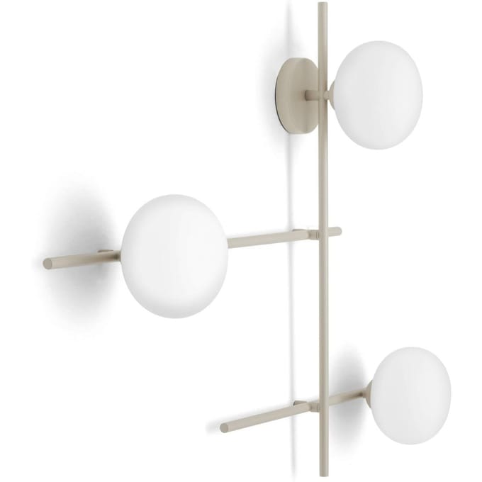 miloox by Sforzin Mikado wandlamp, cipria/wit, 3-lamps, glas, metaal