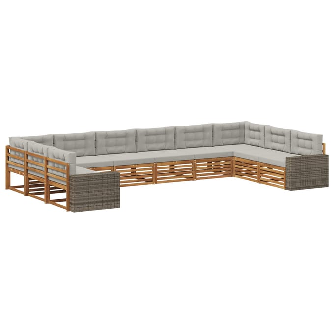vidaXL - Sofa-Sets - 10 - st - Massief - Acacia - Hout