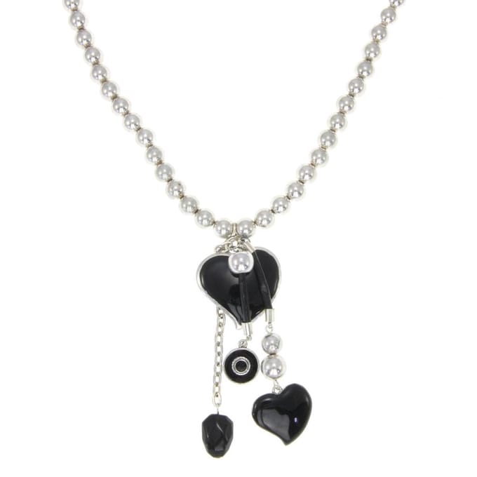 Behave - Lange ketting hartvormige hangers - 81 cm - Trendy statement sieraden