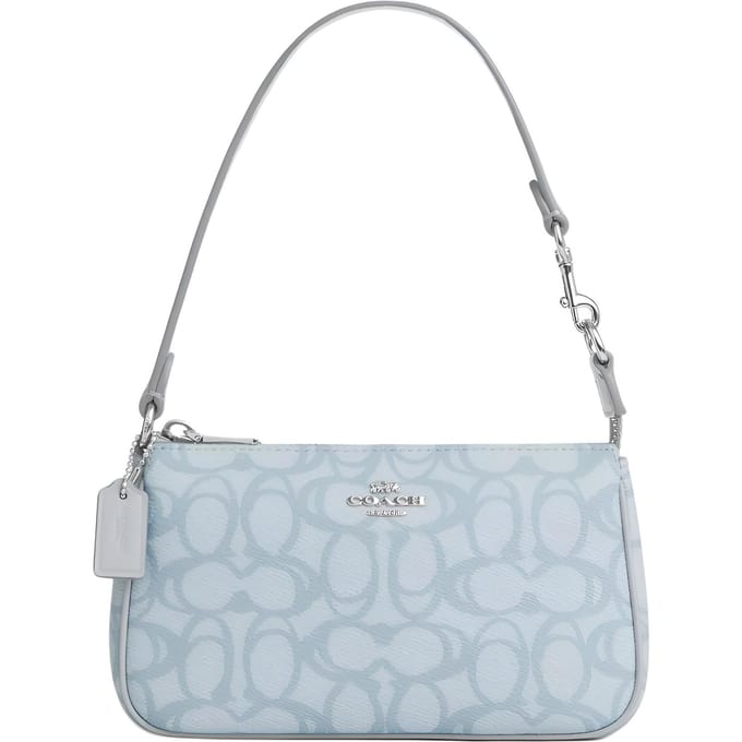 Coach Nolita 19 Metallic Logo Mahjong Tas Dames Schoudertas IJzig Blauw CBM72-SVNB9 Gift Box Sets (Basic Set+Black Box) white