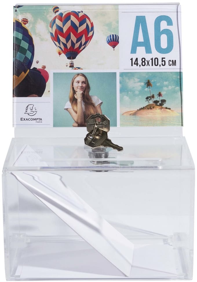 Exacompta 2x Urne A6 15x10,5x10cm - Transparant - 89358D