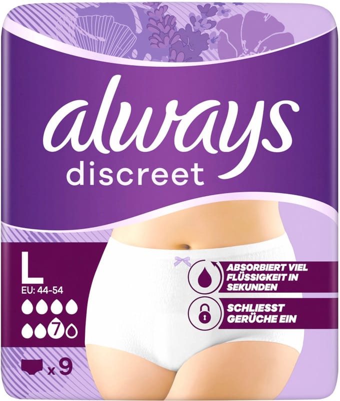 Always Discreet Incontinentiebroekjes Maat L 9 Stuks