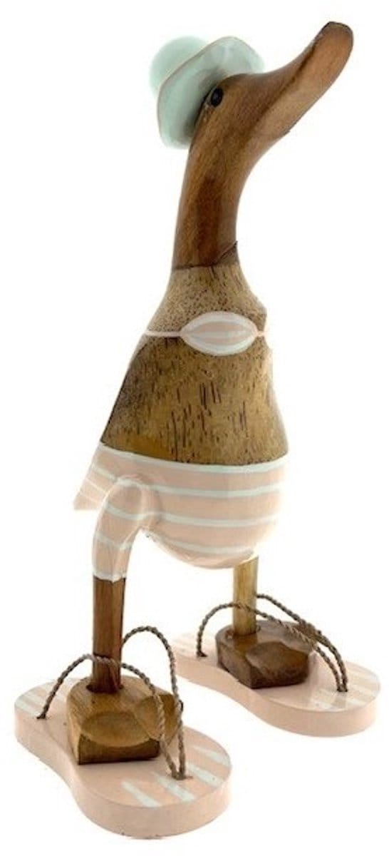 Houten eend Fleur L lichtzalm streep