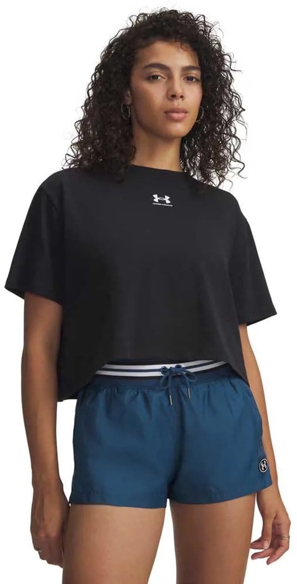 Under Armour Rival Boxy Solid T-shirt Met Korte Mouwen Zwart S Vrouw