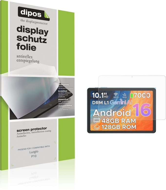 dipos – 2x Matte Beschermfolie geschikt voor Luzglo P10 | Krasbestendige & antireflecterende Screenprotector Ultra-Thin