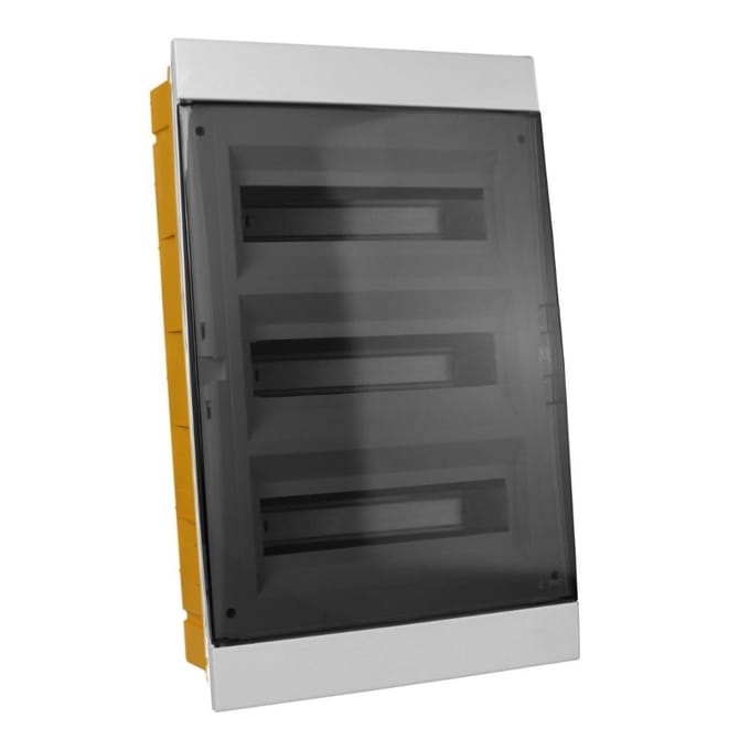 Tableau de distribution encastrable modulaire 36 modules IP40 Boîtier gris Porte