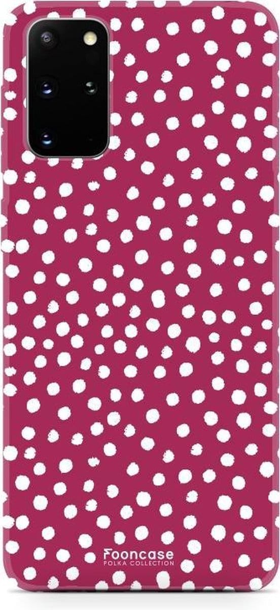 Fooncase Hoesje Geschikt voor Samsung Galaxy S20 Plus - Shockproof Case - Back Cover / Soft Case - POLKA / Stipjes / Stippen / Rood