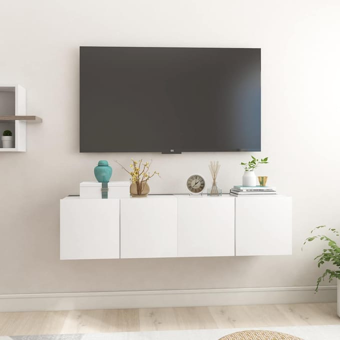 vidaXL - Tv-hangmeubelen - 2 - st - 60x30x30 - cm - wit