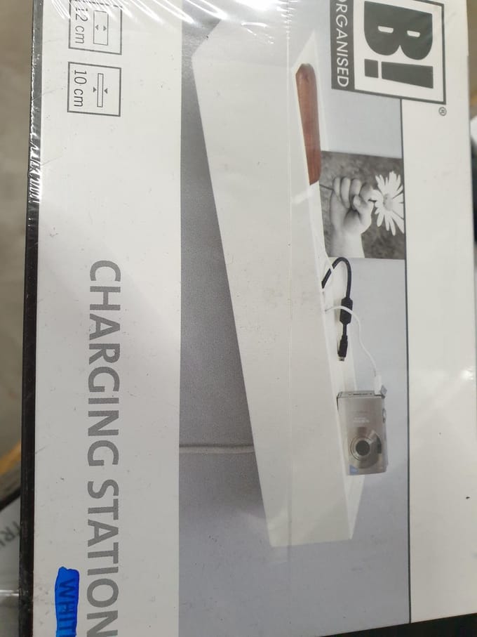 B!Organised Oplaadstation Wandbox zwart 10x55x12cm