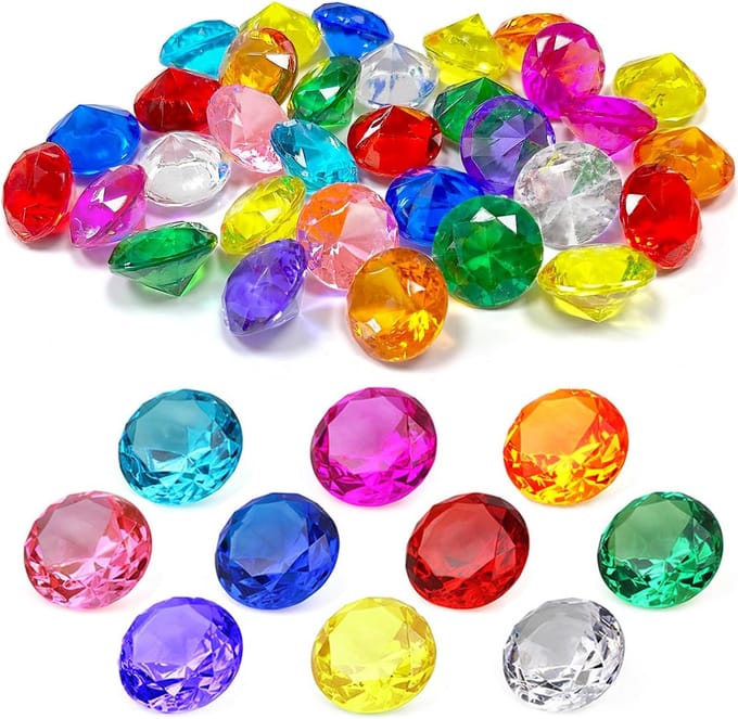 150x Acryl Diamanten Edelstenen 2 cm voor Decoratie, Speelgoed en Feestartikelen