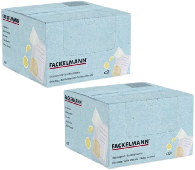 Set van 2 dozen van 250 citroen vingerdoekjes Fackelmann