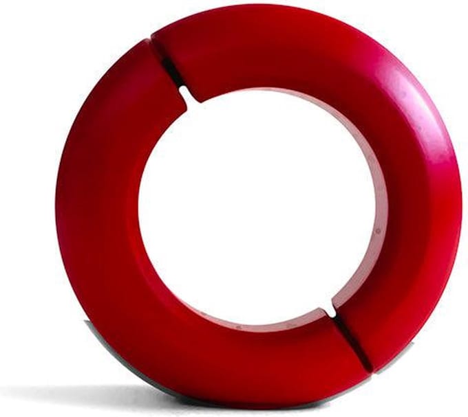 Black Label - Donut Ballstretcher - 20 x 35 mm - RVS - Mat Rood