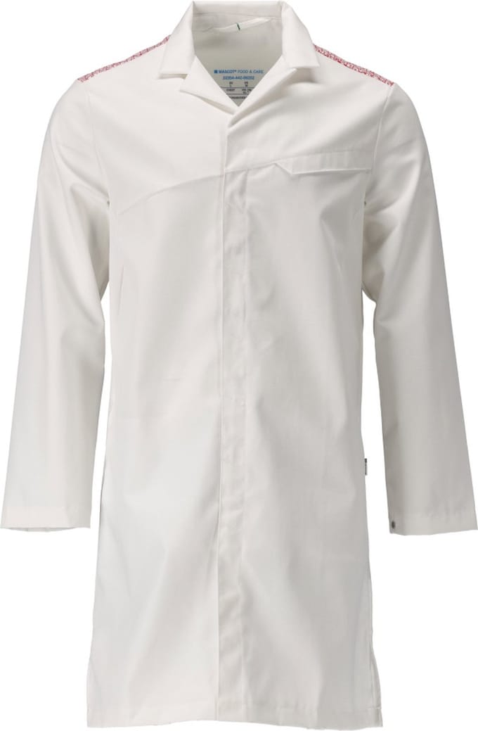 Mascot Food & Care Stofjas, lang 20354-442 - wit/signaalrood - 6XL