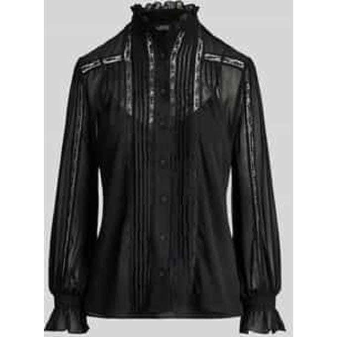 regular fit blouse met lange mouwen met kant