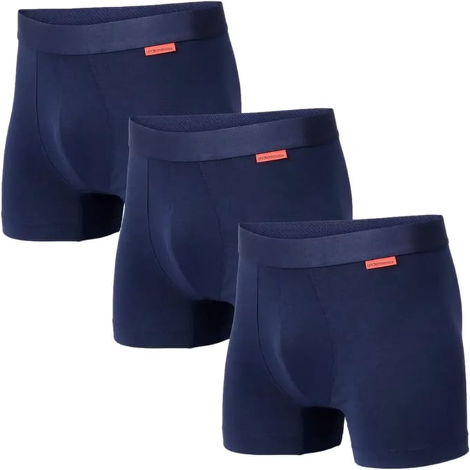 Undiemeister Boxershort Heren - Storm Cloud (Blauw) - 3-Pack - Mellowood Tencel - Ademend, Anti-Bacterieel & Naadloos Ondergoed - Premium Onderbroeken Heren - Maat 3XL