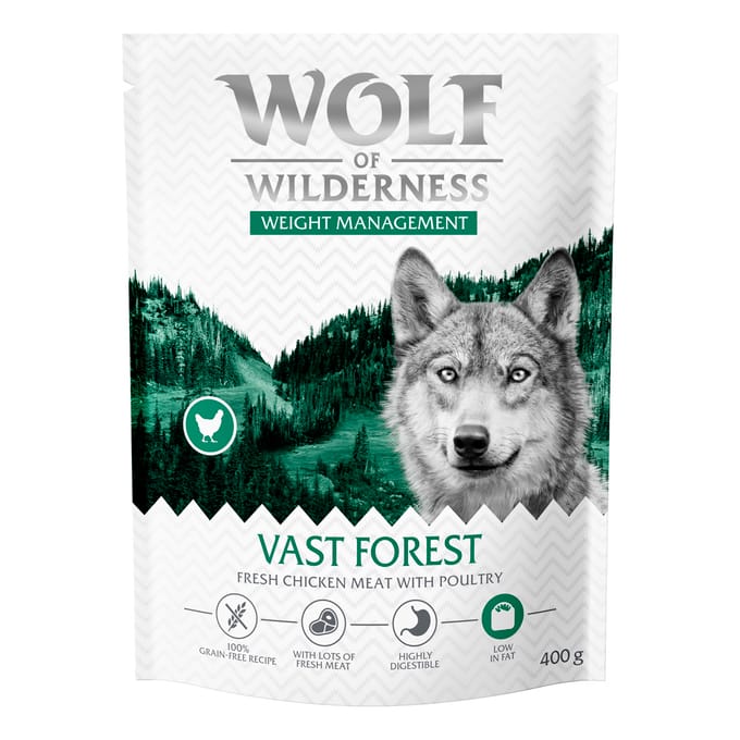 Wolf of Wilderness "Explore The Vast Forests" Gewichtsbeheersing - graanvrij - 400 g Nieuw Recept