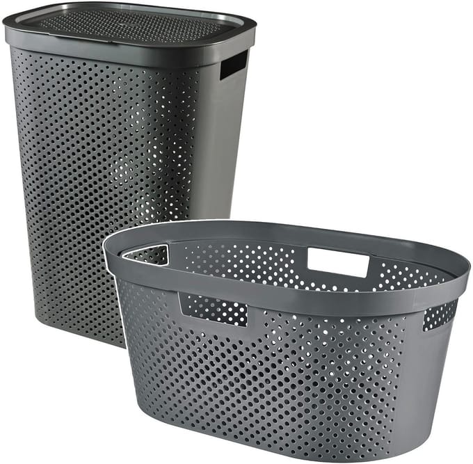 Curver Infinity - Set wasmand 40L + wasmand 60L - donkergrijs