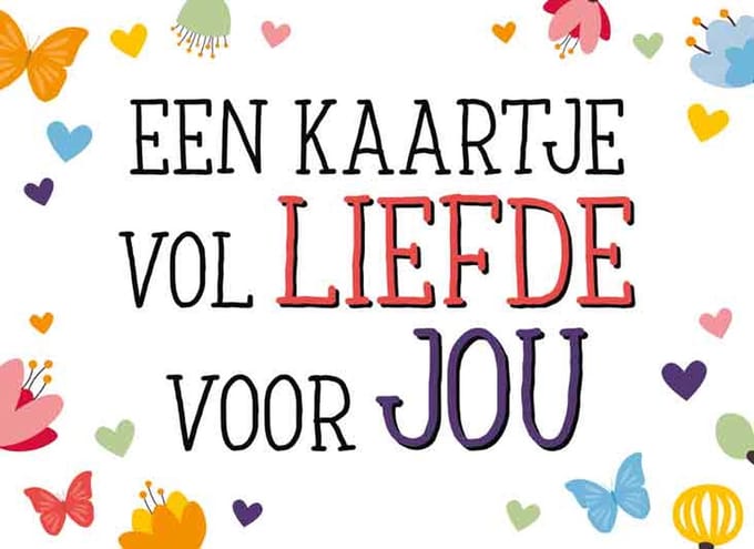 Wenskaart een kaartje vol liefde