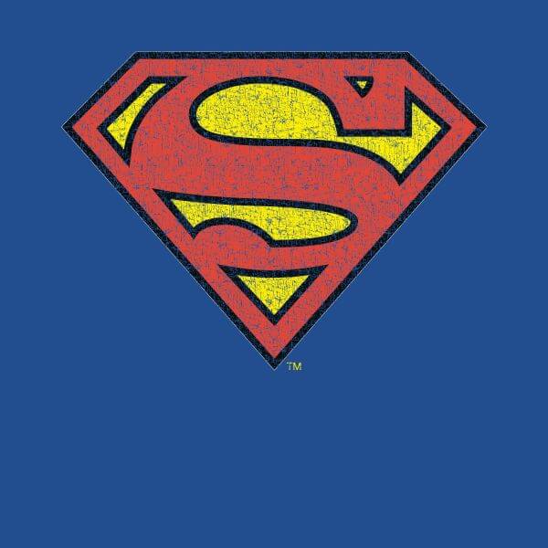 Official Superman Crackle Logo Women's T-Shirt - Blue - XXL