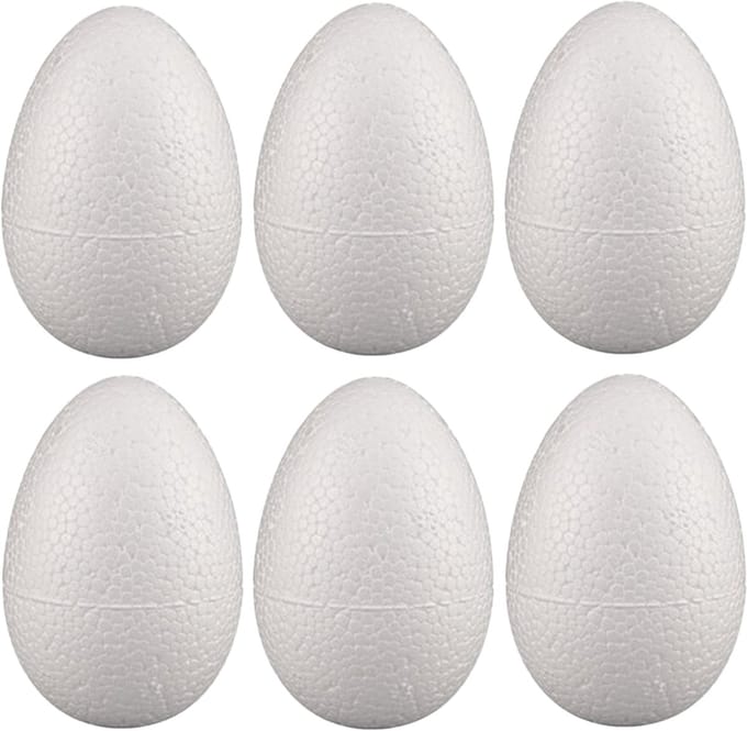 Piepschuim hobby vorm - 12x - ei - 6 cm - DIY knutsel figuren om te versieren - paasei