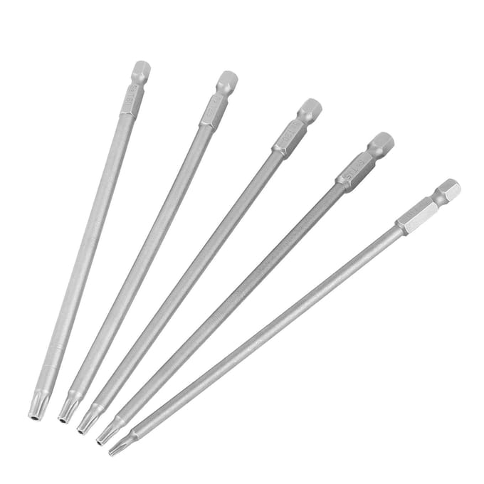 5 Stuks 150mm 1/4 Zeskant Schacht T10 T30 Magnetische Veiligheidster BST Schroevendraaier Bits Set