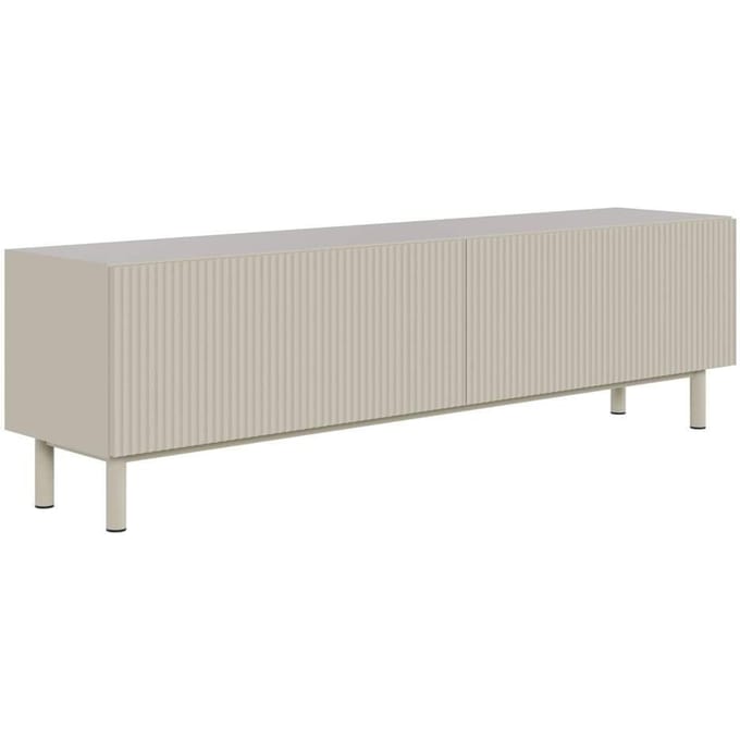Selsey Veldio New – TV-meubel met groefstructuur, Greige, 140 cm