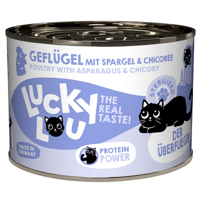 6x200g Lucky Lou Lifestage Sterilized Gevogelte Kattenvoer Nat