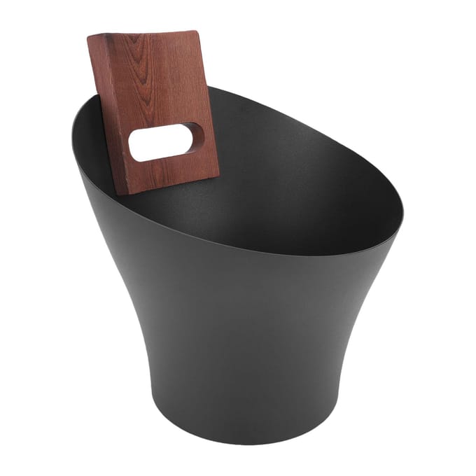 5L Aluminium Sauna Emmer met Lange Houten Handvat Schep Sauna Accessoires Kit voor SPA Douche Buiten Hete Bron black