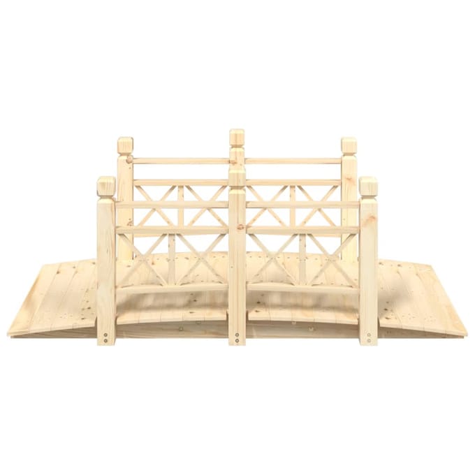 vidaXL - Tuinbrug - met - leuningen - 150x67x56 - cm - massief - vurenhout