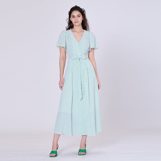 Polka stip flard shirt-jurk
