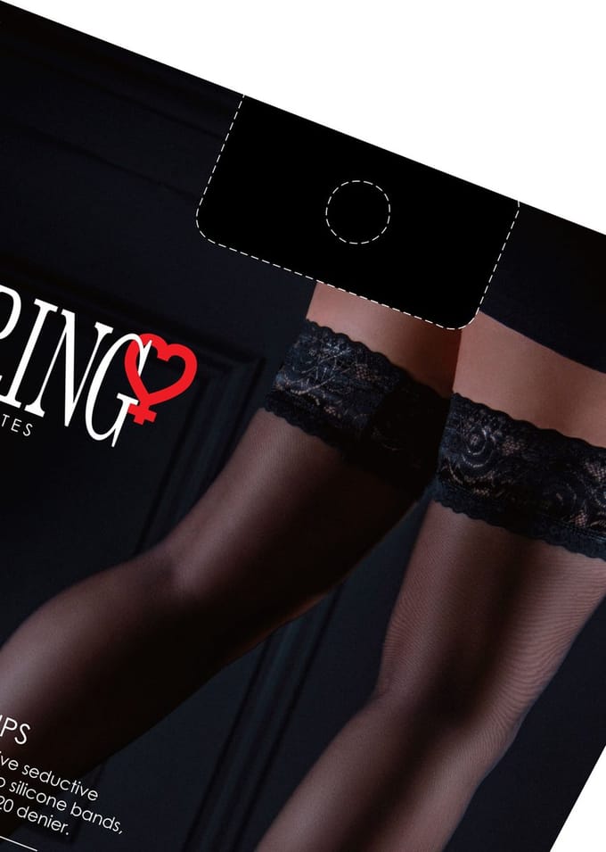 Daring Intimates - Satin Touch Stay Ups - Hosiery Stay Ups Zwart O/S