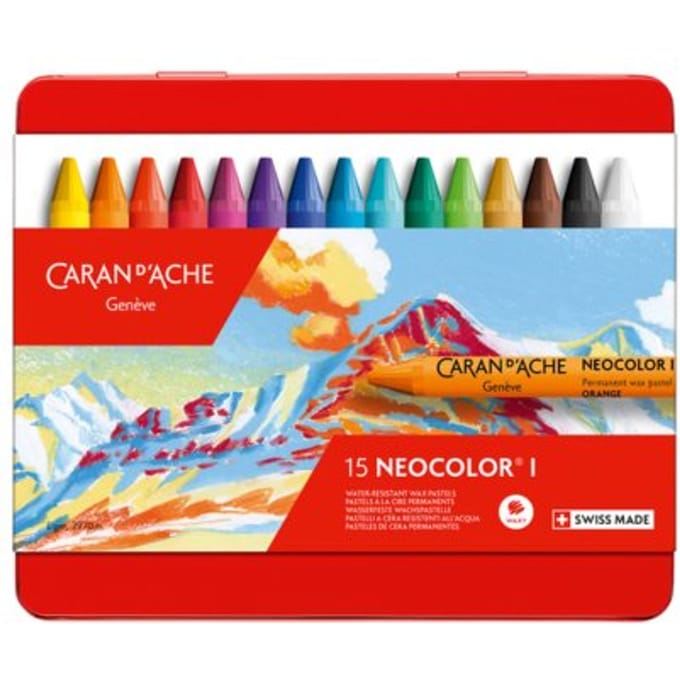 Waskrijt Caran d'Ache neocolor-I 15 stuks assorti