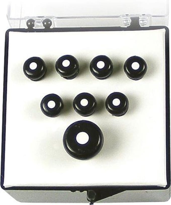 Martin 18APP21 Set Kunststof Brugpennen Zwart met Witte Stip Incl. Eindpen (8-Pack)