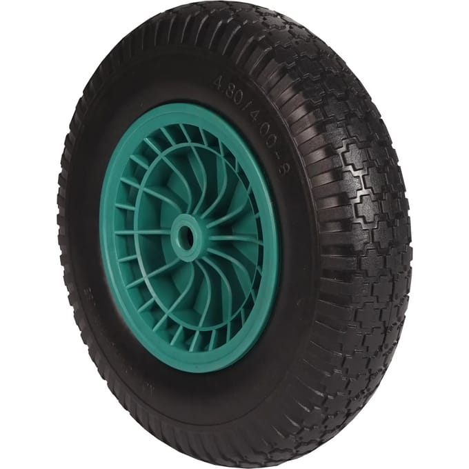Horka Kruiwagenwiel Anti-lek 40 Cm Polyurethaan Zwart/groen