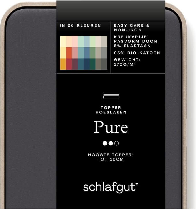 Schlafgut Jersey Pure topper hoeslaken - Eenpersoons - Grey Deep