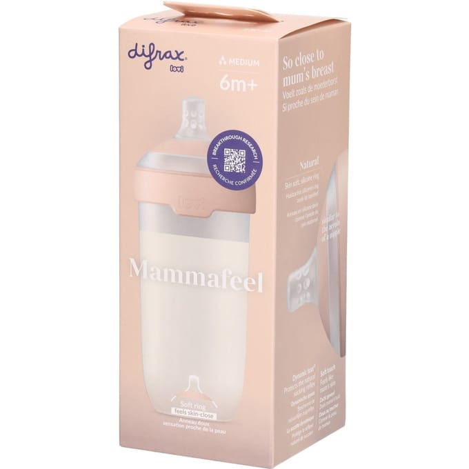 Difrax LOVI Babyfles Dynamisch - Mammafeel - 330 ml - Roze - 1 Stuk
