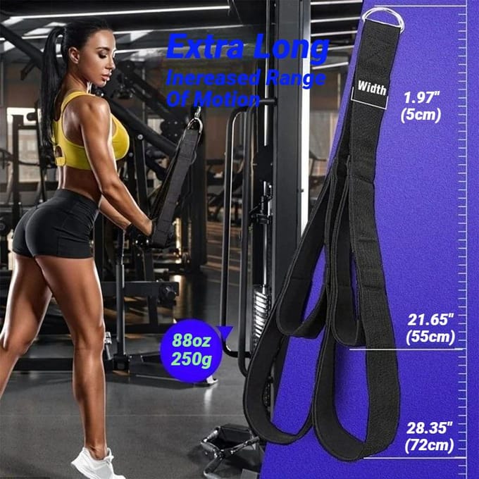 Fitness Triceps Touw Kabel Accessoire voor Biceps Triceps Training Dubbelzijdig Spanning Webbing Kracht Training zwart