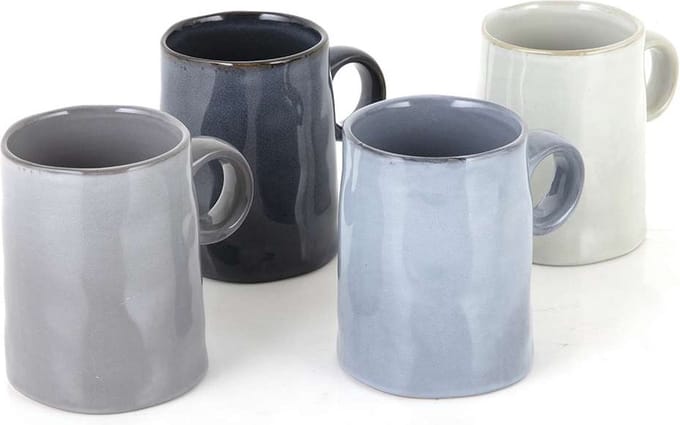 Beker, Mok, Set van 4 Stuks, 325 ML, Rustiek Effect, Keramiek - Barbary & Oak | Relic